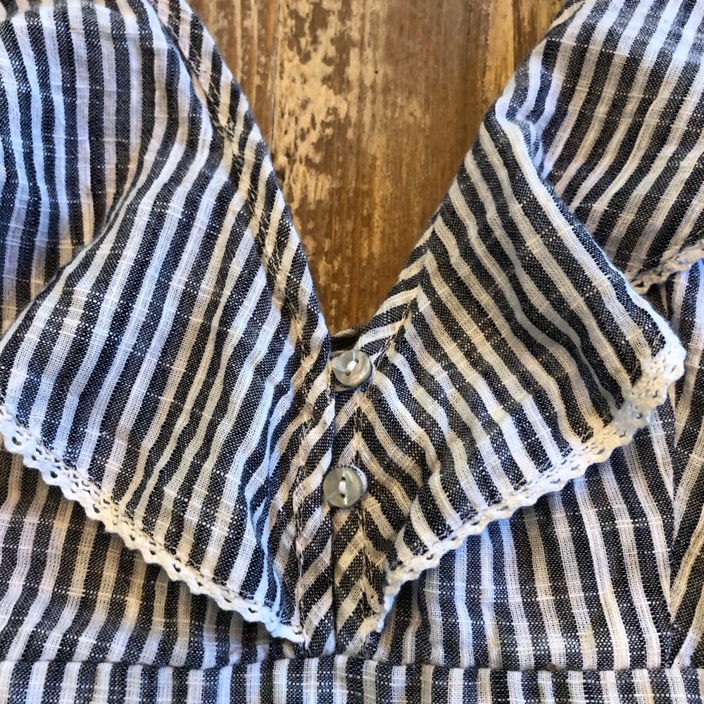 NWT Free People Striped Ruffle Tie Open Back Dress - Picture 4 of 8